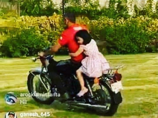 Dhoni takes daughter Ziva for a bike ride inside Ranchi farmhouse