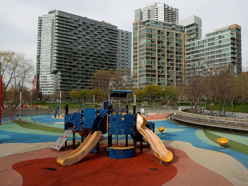 A playground is seen empty amid the coronavirus disease (COVID-19) outbreak, in the Queens borough of New York City, U.S., April 20, 2020. REUTERS/Lucas Jackson