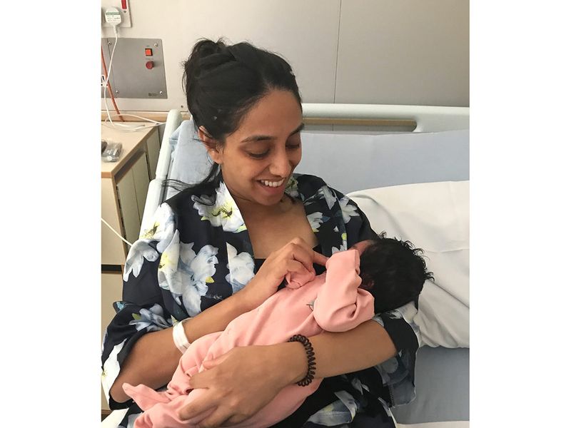 BC Sumayya and Leiya in the hospital a few hours after birth