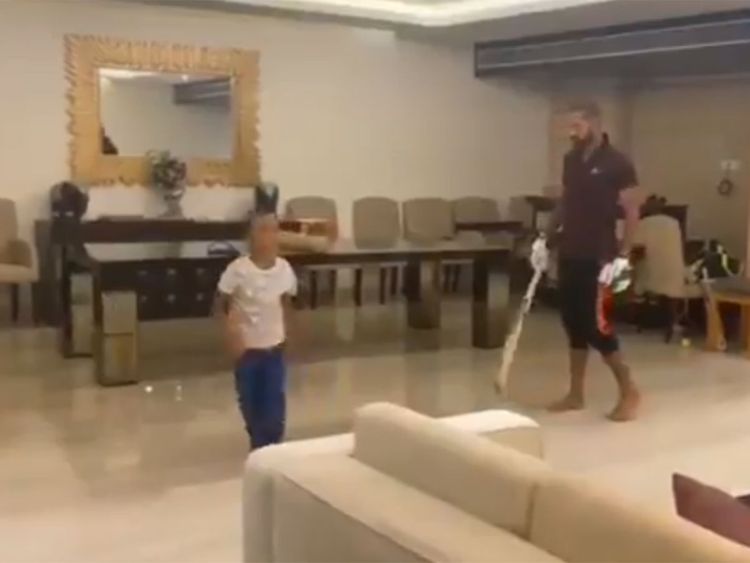 Covid 19 Shikhar Dhawan Took To Twitter To Post A Video Of Himself Batting Against His Son Zoravar In Quarantine Premier League India Gulf News