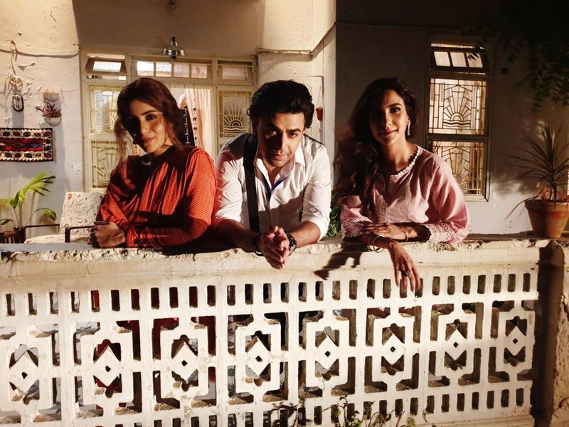 Sohai Ali Abro, Farhan Saeed and Anoushay Abbasi on the set of PREM GALLI-1587969210773