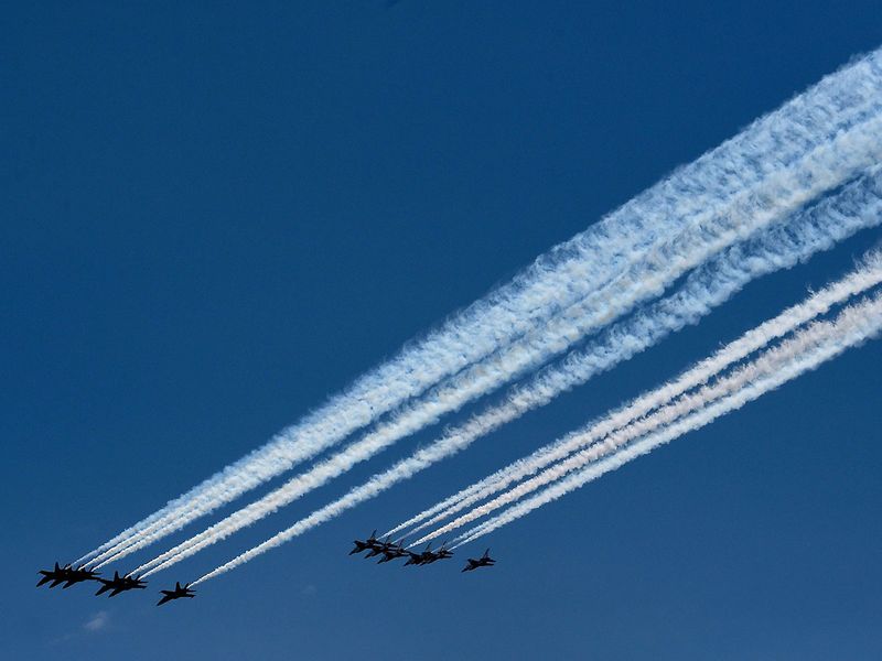 Military jets fly over US cities to salute frontline workers