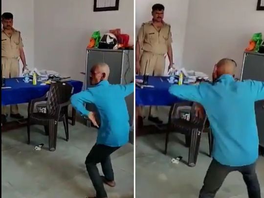 Video of man dancing in front of police officers in Uttar Pradesh for violating lockdown rules goes viral, tweeps left divided