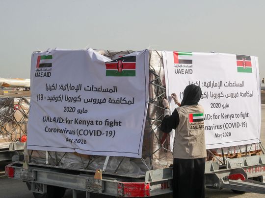 Aid sent from UAE to Kenya on Tuesday 