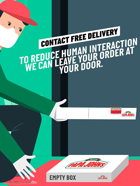 Papa Johns contactless delivery pizza UAE Dubai