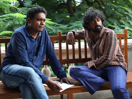 Director Abhilash Reddy with actor Shashank on the sets of Loser-1589349013042