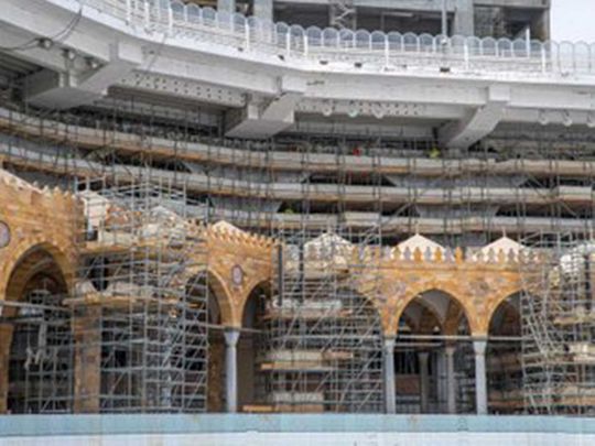 Expansion work at Grand Mosque Mecca Saudi Arabia