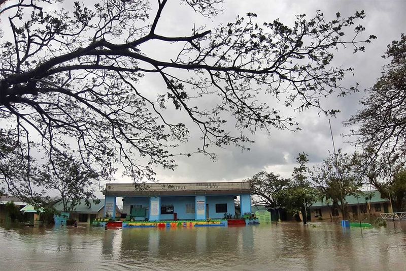 A flooded school ground in Bulan -001