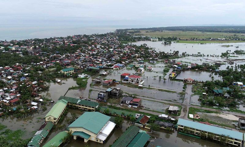 Floodwaters caused by typhoon Vongfong 001