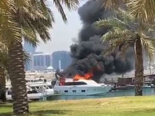 Luxury yacht catches fire in Abu Dhabi 