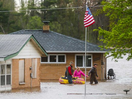 Michigan rain flood dam