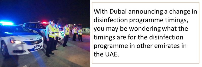 Disinfection programme timings in other emirates