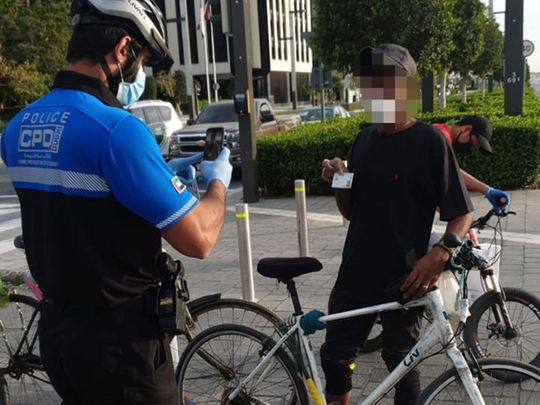 Dubai Police bicycle patrols 