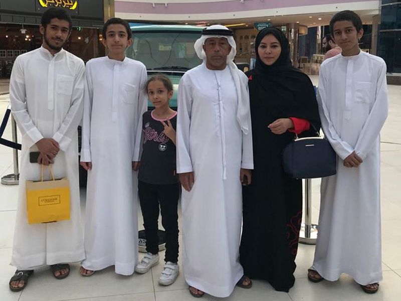 Fatima Al Shamsi with her family 