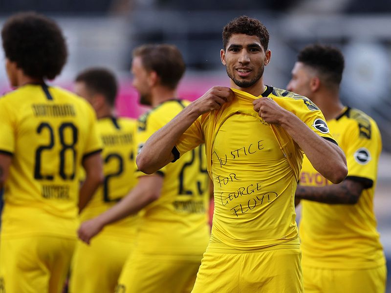Borussia Dortmund's Achraf Hakimi pays tribute to George Floyd