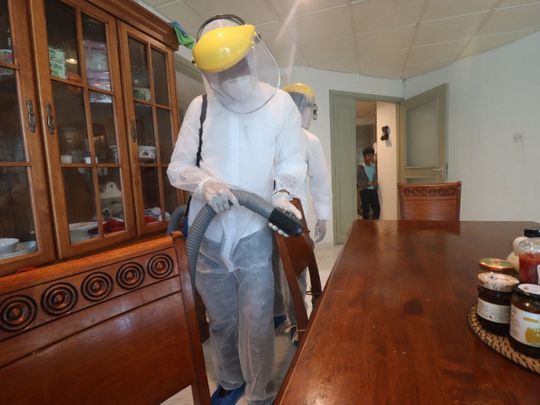 Clairvoyant staff disinfecting a home
