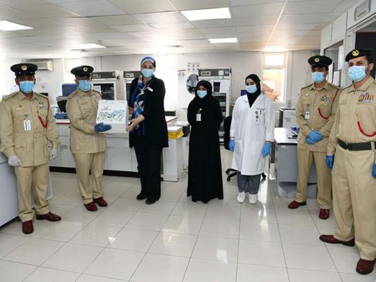 The police team with DHA officials