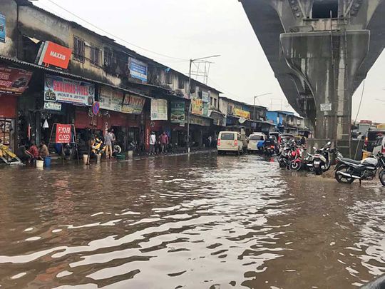 Mumbai Nisarga waterlogged road