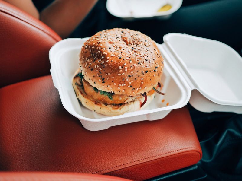 Burgers in the car