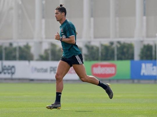 Cristiano Ronaldo is back in training with Juventus.
