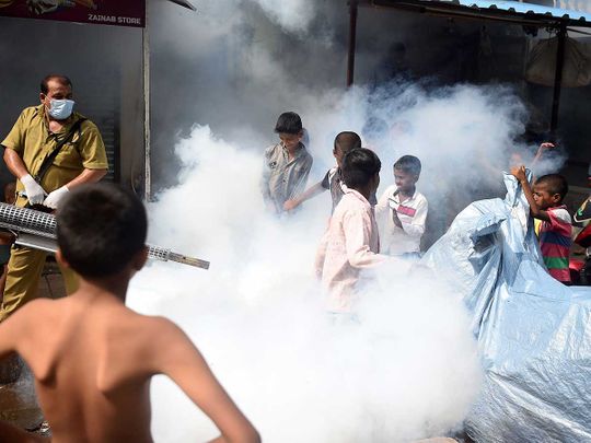 Fumigate slum malaria india