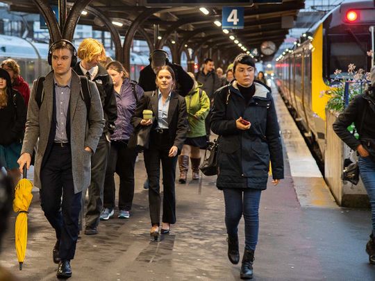 New zealand people walk  Wellington Railway Station