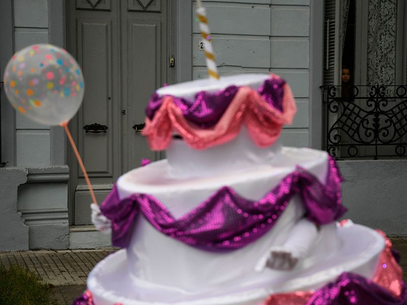 Birthday Cake with Decoration Stock Photo - Image of helium, birthday:  42175742