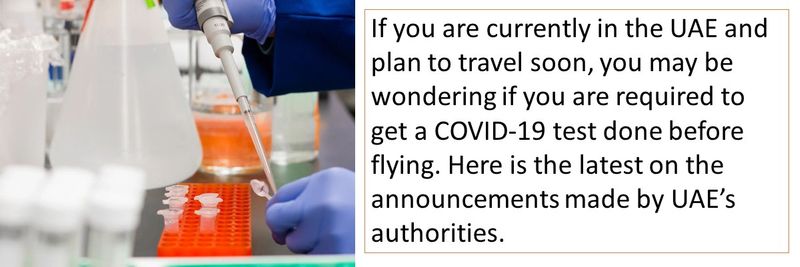 Do you need a COVID-19 test before travelling out of the UAE