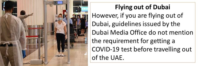 Do you need a COVID-19 test before travelling out of the UAE