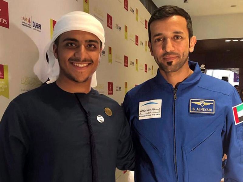 Abdullah Al Shateri with Emirati astronaut Sultan Al Neyadi