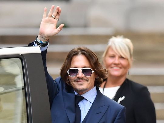 Johnny Depp outside a court in London