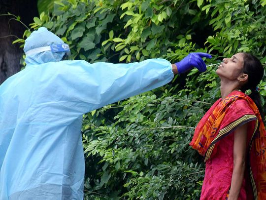 Bihar swab health worker India sample PPE