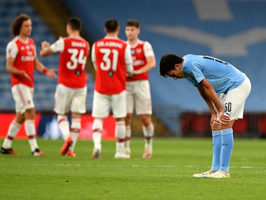 Manchester City's Eric Garcia after the FA Cup semi-final loss to Arsenal