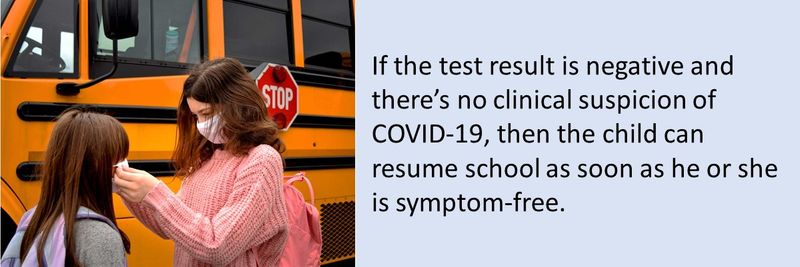 What happens when child shows Covid-19 symptoms while at school in the UAE?