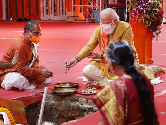 Modi Ayodhya temple  UP Governor Anandiben Patel 
