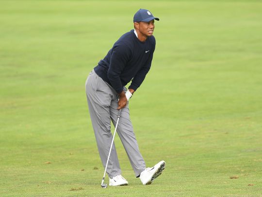 Tiger Woods had a long day at the PGA Championship