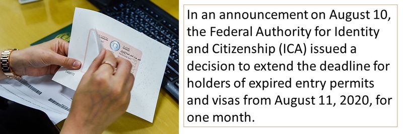 Holders of expired entry permits and visas have an extension from August 11, 2020, for one month