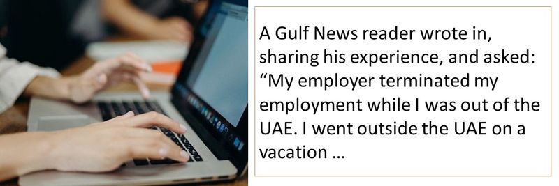Fired for not being able to return to the UAE due to COVID-19