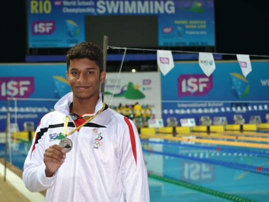 India’s Dubai teen swimmer Tanish George Mathew