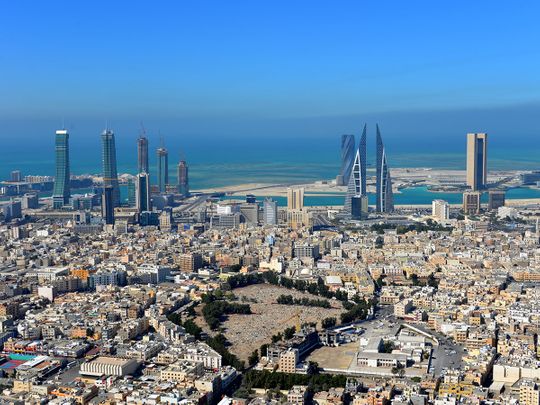 Stock Bahrain Manama skyline 