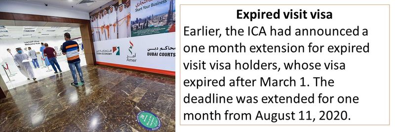 Expired visit visa - The deadline was extended for one month from August 11, 2020.