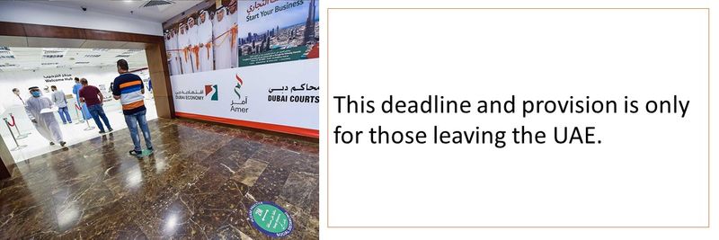 This deadline and provision is only for those leaving the UAE.