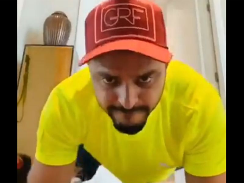 Chennai Super Kings deputy Suresh Raina did not thet the lockdown get in the way of his workout regime, as he and his teammates turned their hotel rooms into ta private gym.