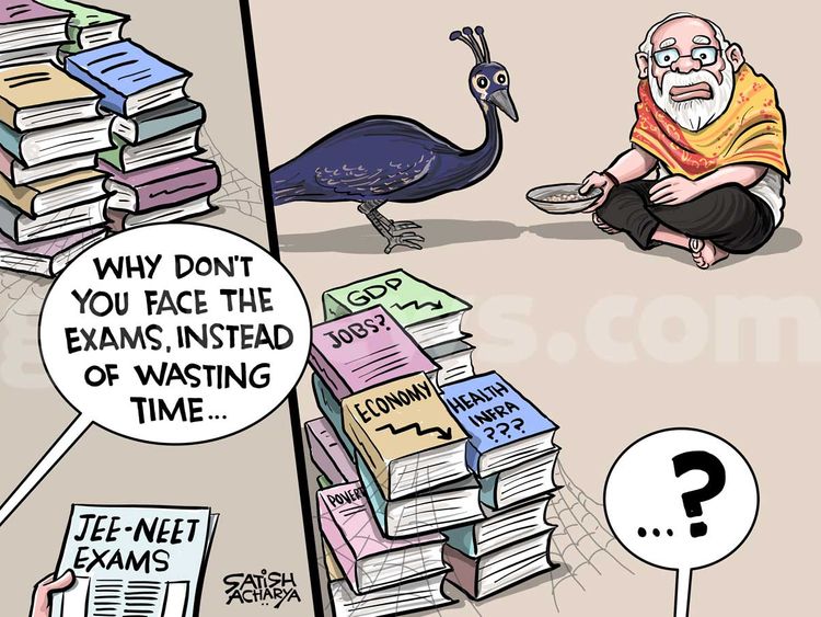 Cartoons from Satish Acharya: Indian Prime Minister Narendra Modi feeds  peacocks | Cartoons – Gulf News