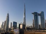 Stock Dubai skyline Burj Khalifa