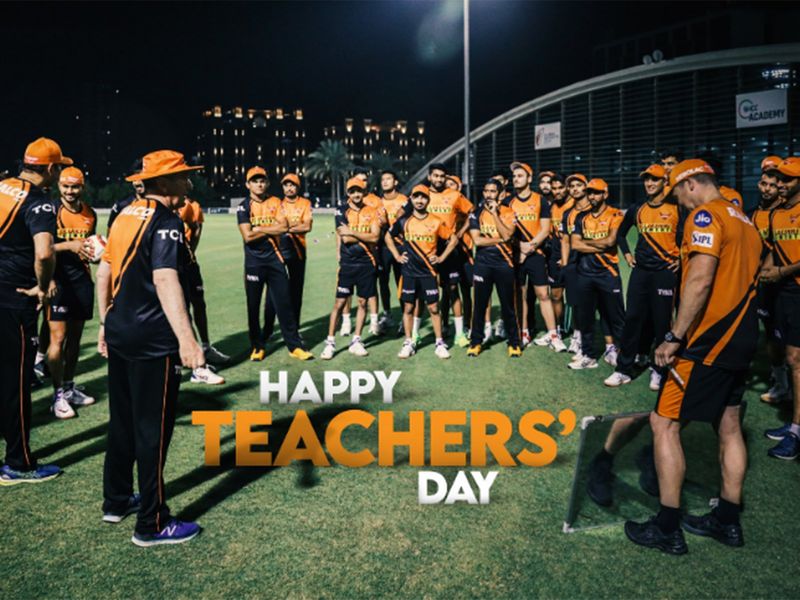 Sunrisers Hyderabay simply said: 'To our coaches, mentors and everyone we learn from #HappyTeachersDay.'