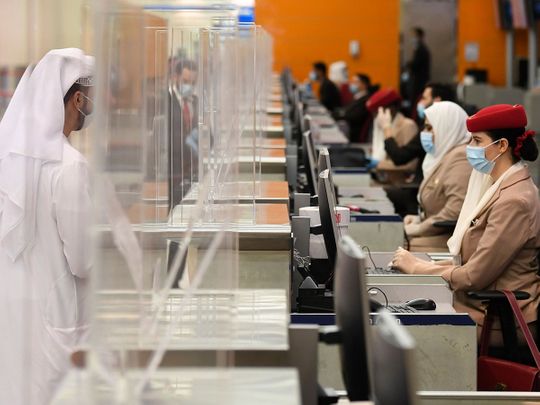 Stock Dubai airport passengers