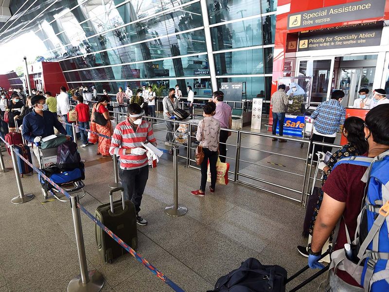 Stock India airport passengers