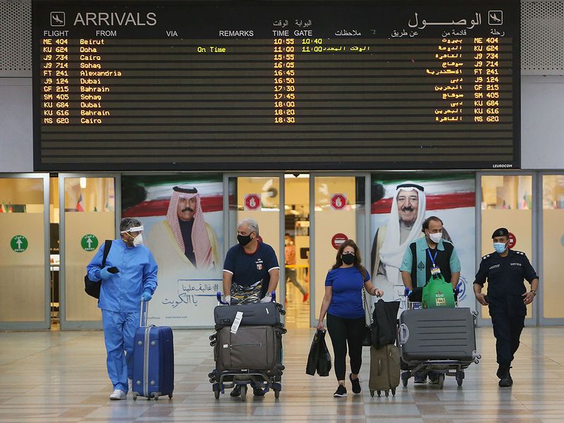 Stock Kuwait airport passengers