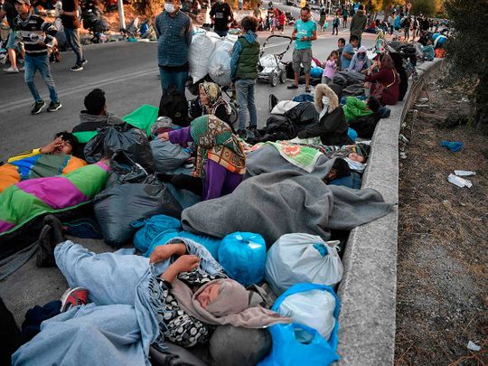 Refugees migrants Greece Lesbos camp